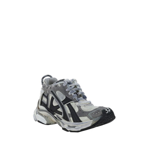 Balenciaga Runner Sneakers in Grey Suede & Mesh